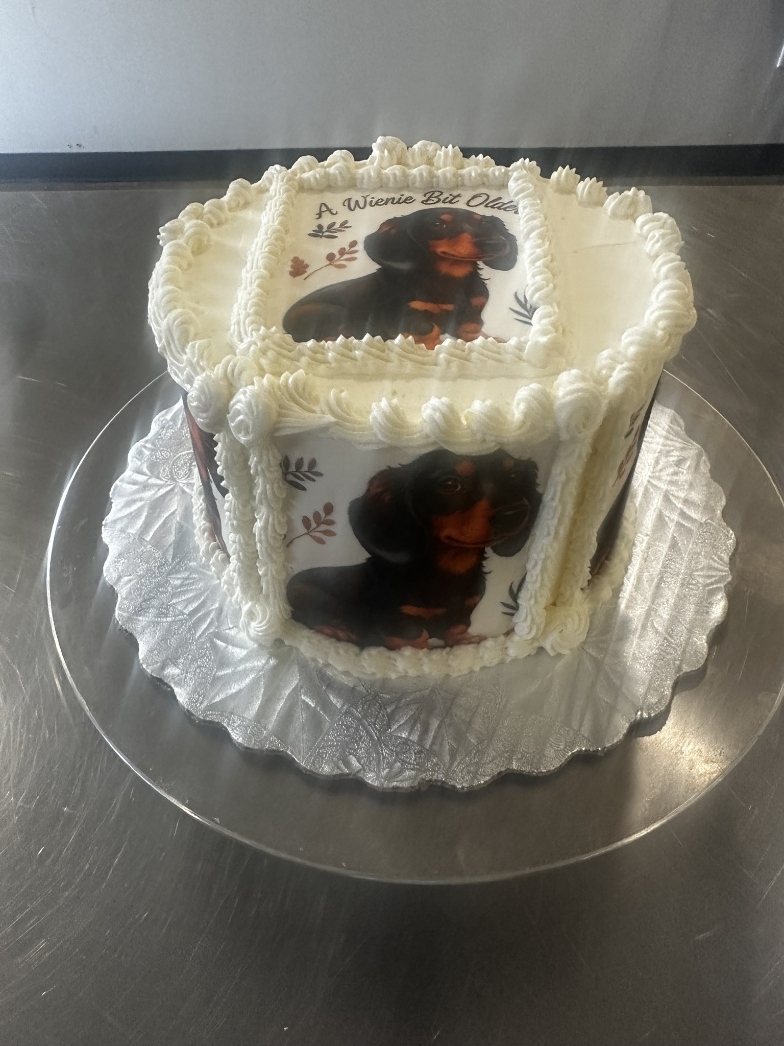 Custom celebration cake with edible printed image
